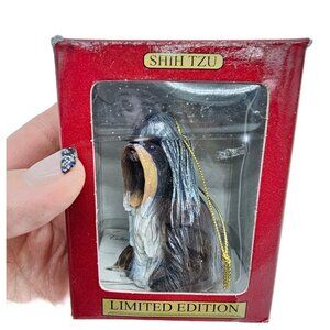 ACA Shih Tzu Christmas Ornament Dog Tree Decor Statue Figurine Limited Edition